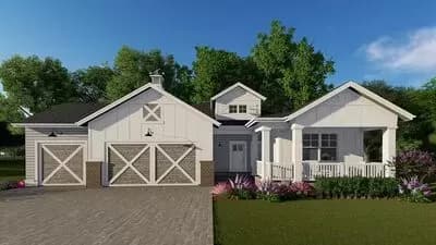 Country Craftsman Home Plan with Optional Lower Level - 1521 Sq Ft