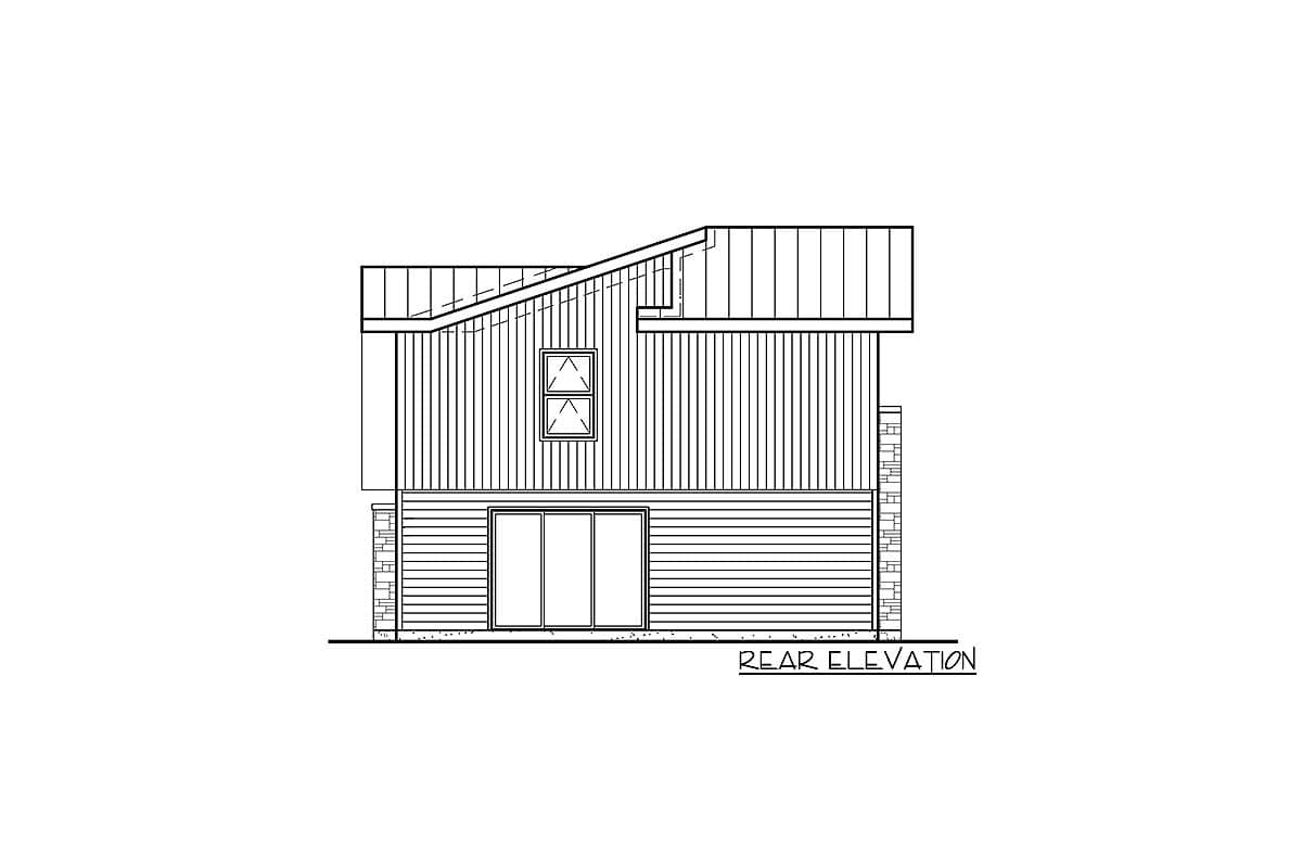 Plan 80878PM: Contemporary House Plan with Second Floor Deck - 910 Sq Ft - Image #4 - Contemporary, Modern, Vacation