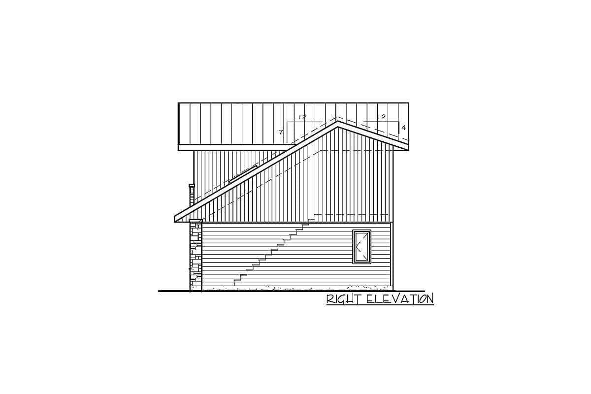 Plan 80878PM: Contemporary House Plan with Second Floor Deck - 910 Sq Ft - Image #5 - Contemporary, Modern, Vacation