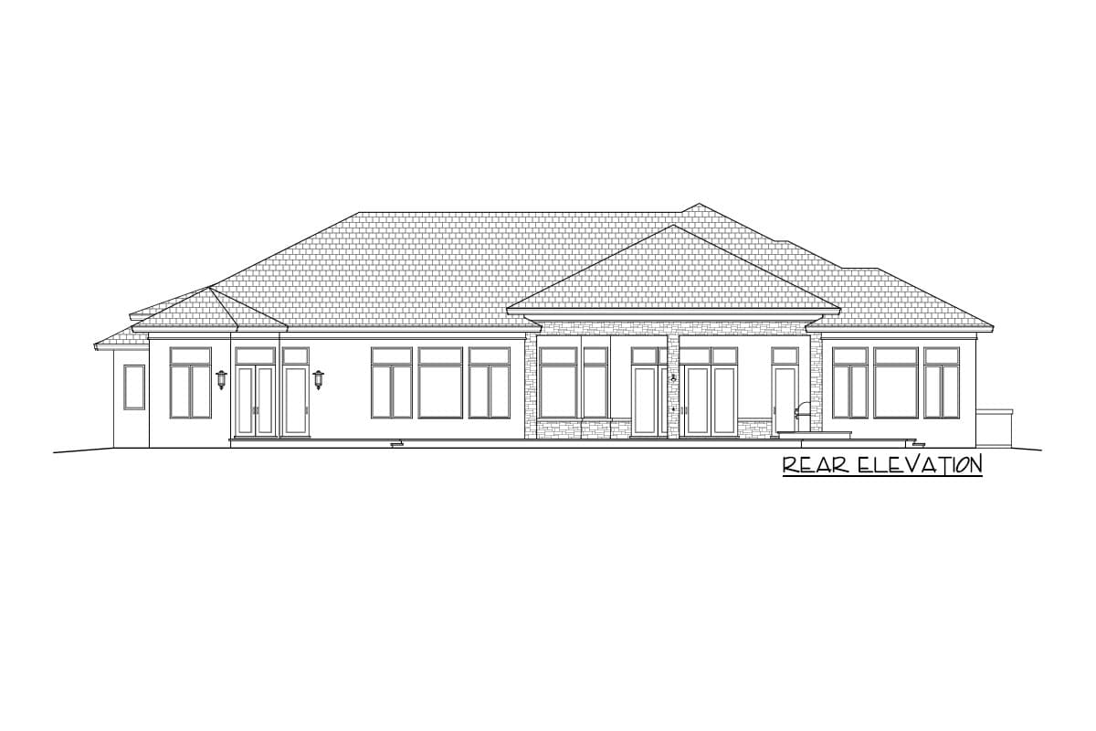 Plan 66379WE: 3 Bedroom Transitional House Plan with 3-Car Angled Garage - 4120 Sq Ft - Image #14 - Contemporary, Transitional