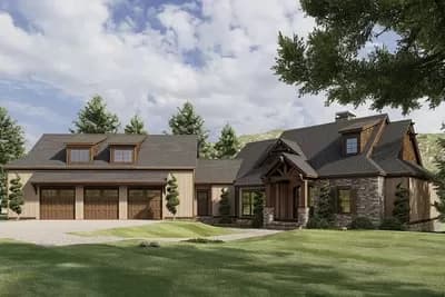 Rustic and Spacious Mountain House Plan - 4548 Sq Ft