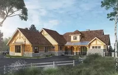 High End Mountain House Plan with Finished Lower Level