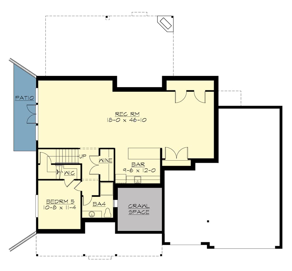 Plan 23642JD: Spacious Craftsman with Roof Deck - Floor Plan - Lower Level - Craftsman, New American, Northwest, Shingle