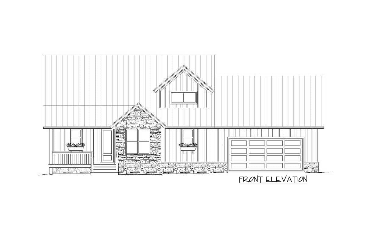 Plan 68430VR: Backwoods 3-Bed House Plan with Attached 2-Car Garage - Image #14 - Cottage, Country, Mountain