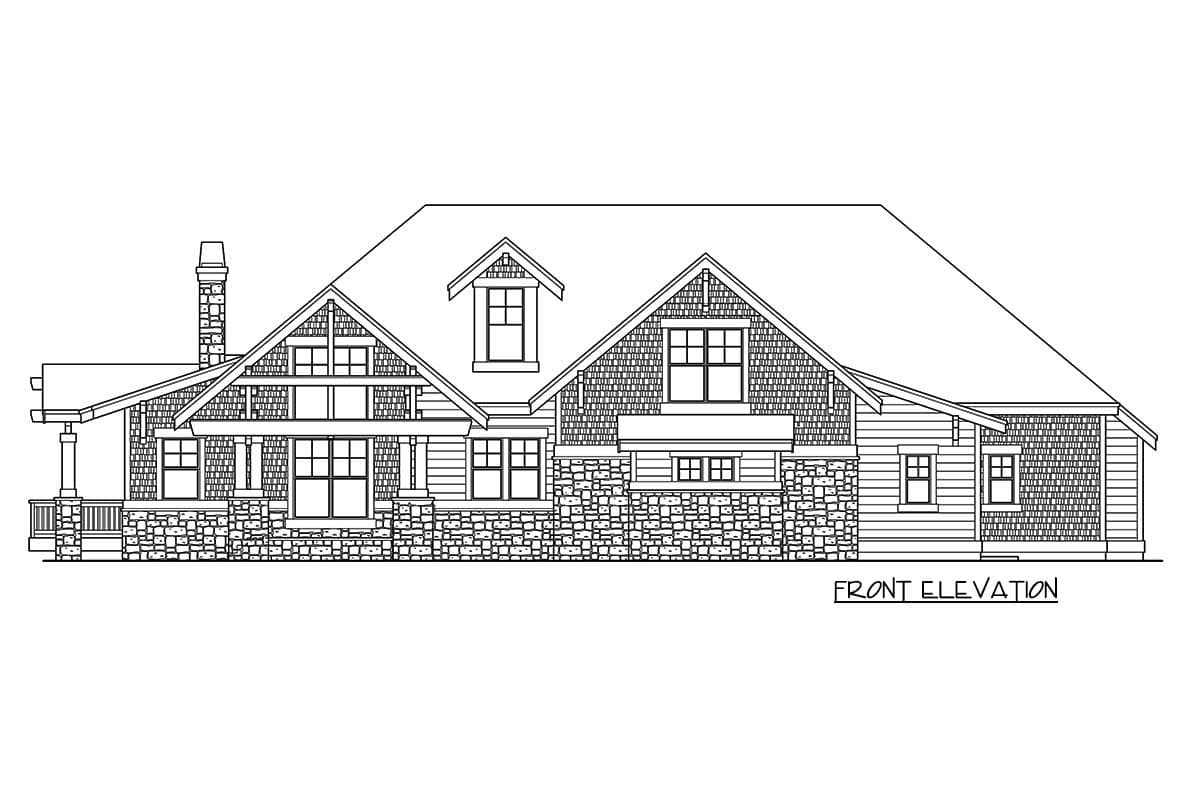 Plan 23654JD: Mountain Lodge with Striking Open Floor Plan - Image #16 - Craftsman, Mountain, Northwest, Rustic, Vacation