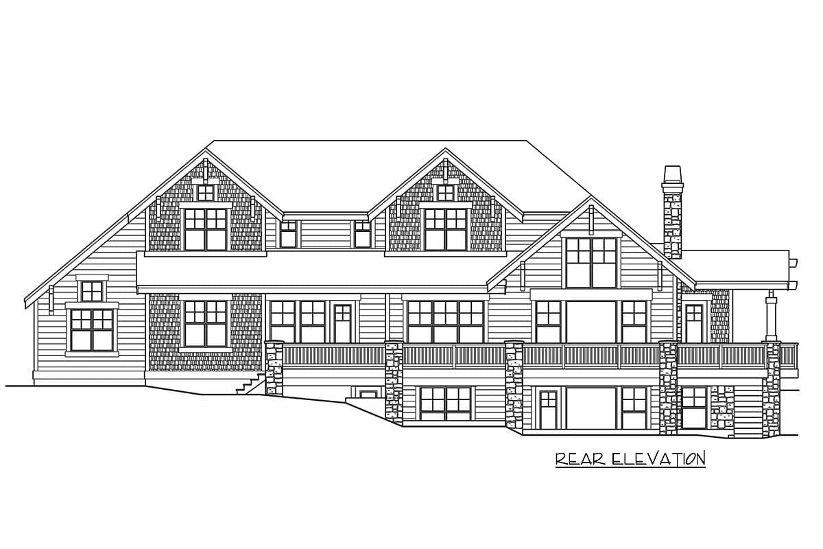 Plan 23654JD: Mountain Lodge with Striking Open Floor Plan - Image #18 - Craftsman, Mountain, Northwest, Rustic, Vacation