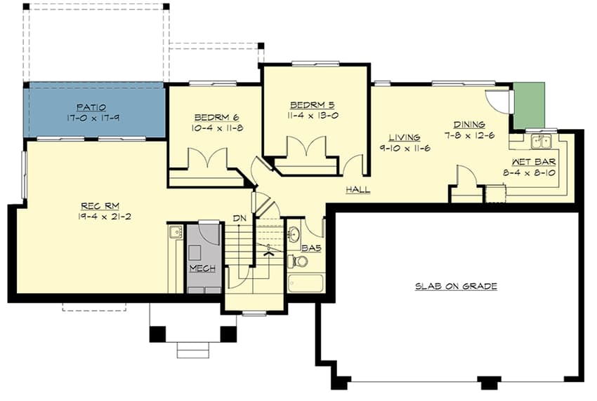 Plan 23655JD: Northwest Contemporary Blend - Floor Plan - Lower Level - Contemporary, Craftsman, Northwest