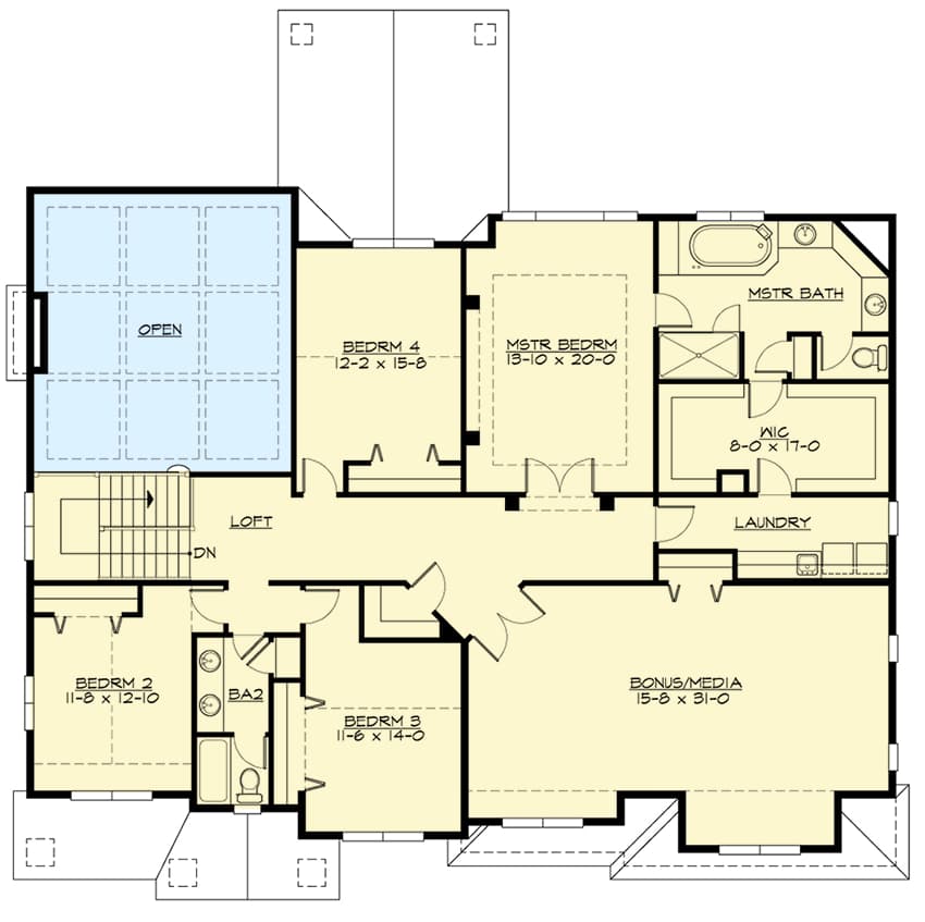 Plan 23657JD: Charismatic Northwest House Plan - Floor Plan - 2nd Floor - Craftsman, New American, Northwest, Traditional