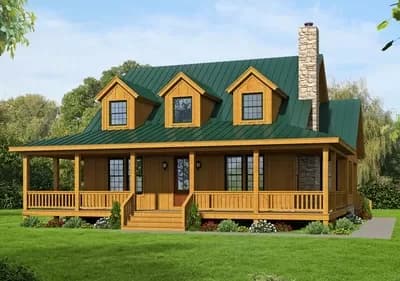 Country Home Plan with 2-Master Suites and Wrap-Around Porch 
