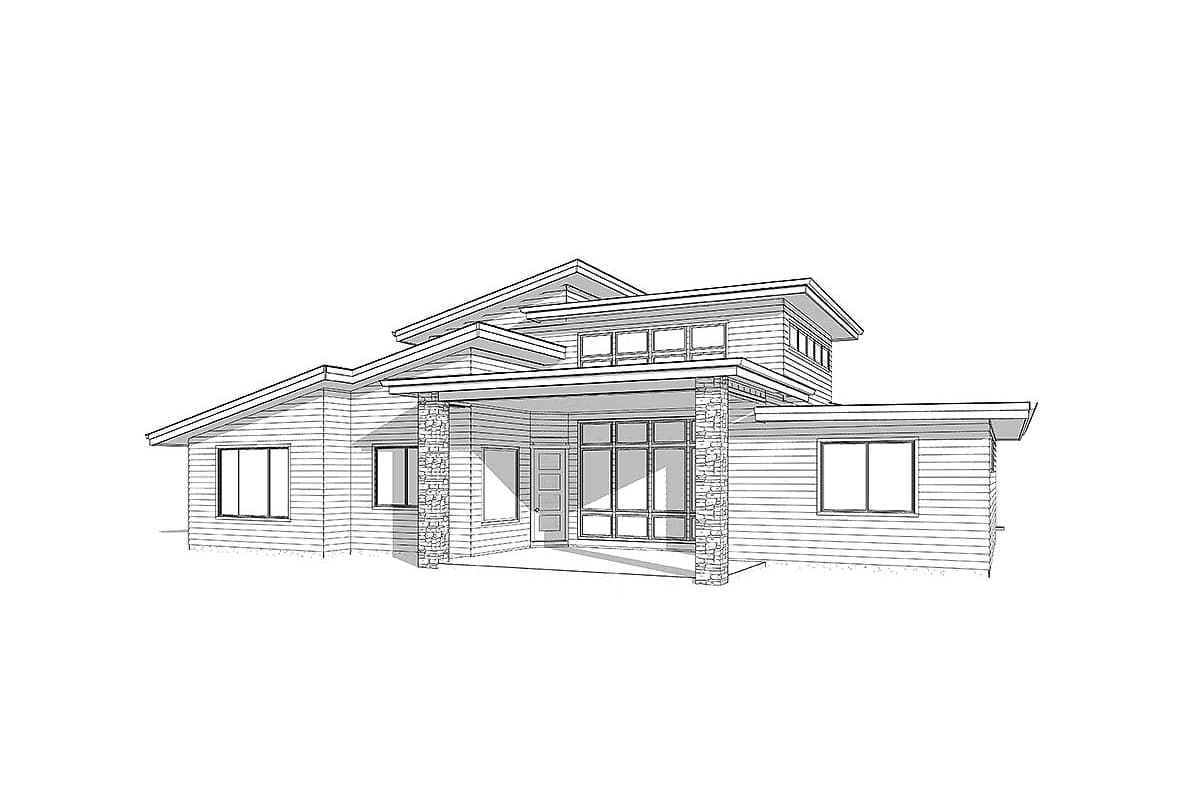 Plan 85134MS: Exclusive Modern House Plan with Kitchen at the Center - 2548 Sq Ft - Image #5 - Mid Century Modern, Modern, Northwest