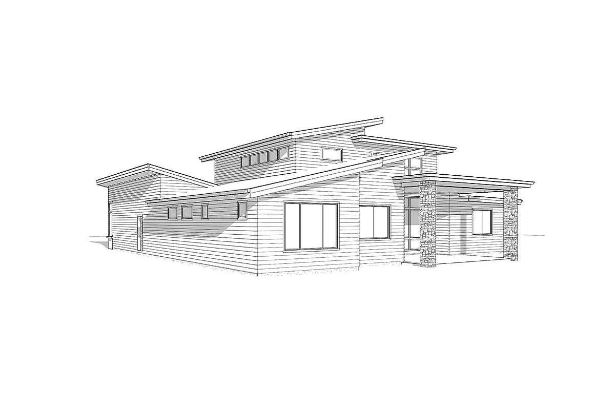 Plan 85134MS: Exclusive Modern House Plan with Kitchen at the Center - 2548 Sq Ft - Image #4 - Mid Century Modern, Modern, Northwest
