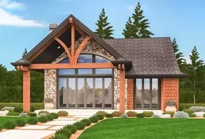 Exclusive Mountain Micro House Plan with 2 Beds