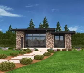 Exclusive Micro Modern House Plan Open Floor Plan