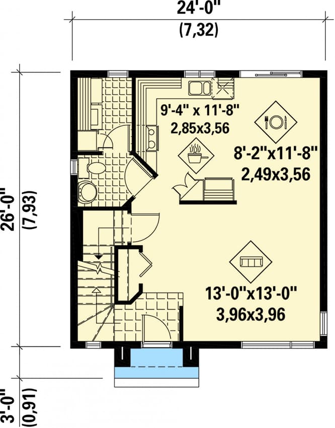 Plan 80881PM: Compact Northwest House Plan - Floor Plan - Main Level - Northwest
