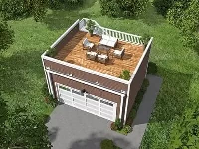 Garage with Roof Top Deck