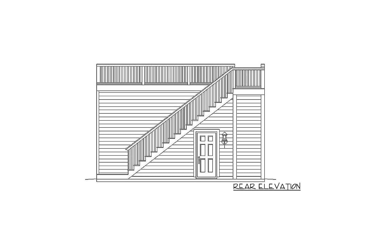 Plan 68437VR: Garage with Roof Top Deck - Image #4