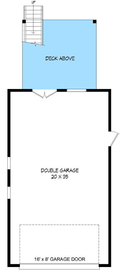 Plan 68438VR: Carriage House Plan with Covered Upper Floor Deck in Back - Floor Plan - Main Level - Carriage, Traditional