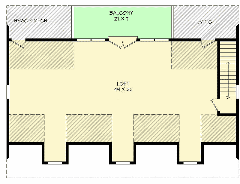 Plan 68439VR: Flexible 4 Bay Garage Plan with Full Bath and 3 Dormers - Floor Plan - 2nd Floor