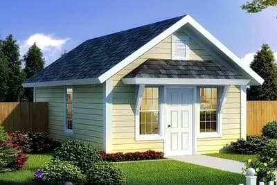 Compact Tiny Cottage House Plan - 395 Sq Ft