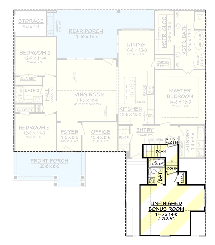 Plan 51738HZ: Well-Appointed Craftsman House Plan - 2004 Sq Ft - Floor Plan - Bonus - Country, Craftsman, New American, Northwest