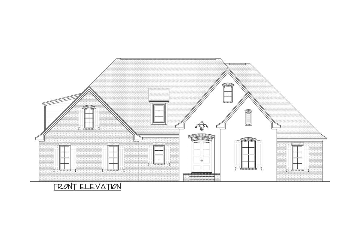 Plan 51740HZ: French Country House Plan with Bonus Space - 2399 Sq Ft - Image #23 - Acadian, European, French Country, Louisiana-Style, Ranch