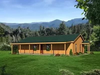 Rustic Two Bedroom Ranch House Plan