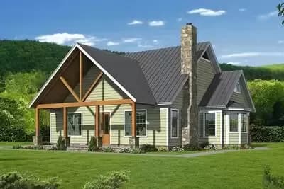 Mountain Home Plan with Three Master Suites