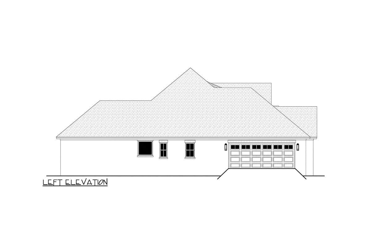 Plan 51741HZ:  Split Bedroom Traditional House Plan - 2506 Sq Ft - Image #7 - Acadian, French Country, Louisiana-Style, Southern, Transitional