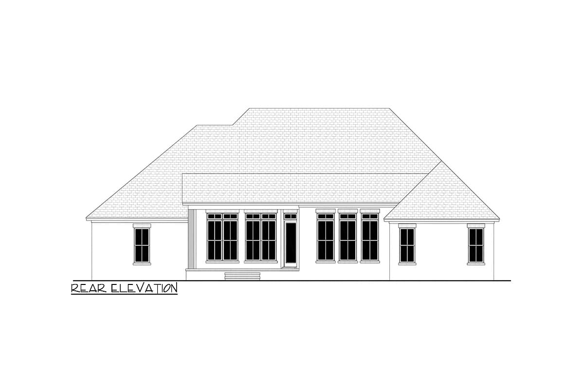 Plan 51741HZ:  Split Bedroom Traditional House Plan - 2506 Sq Ft - Image #8 - Acadian, French Country, Louisiana-Style, Southern, Transitional