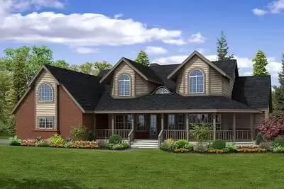 Country House Plan with Vaulted Spaces