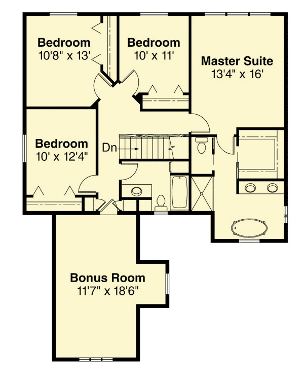 Plan 72848DA: Four Bedroom European House Plan - Floor Plan - 2nd Floor - European, Traditional