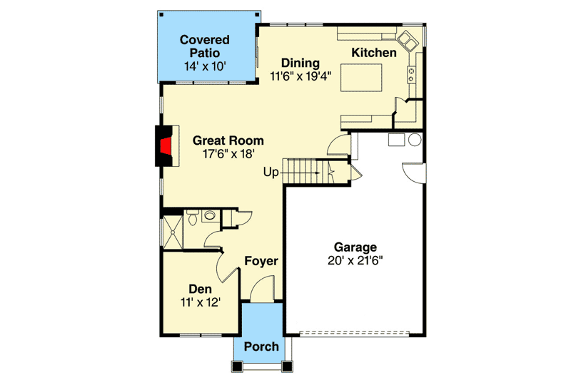 Plan 72854DA: Traditional Three Bedroom Home - Floor Plan - Main Level - Traditional