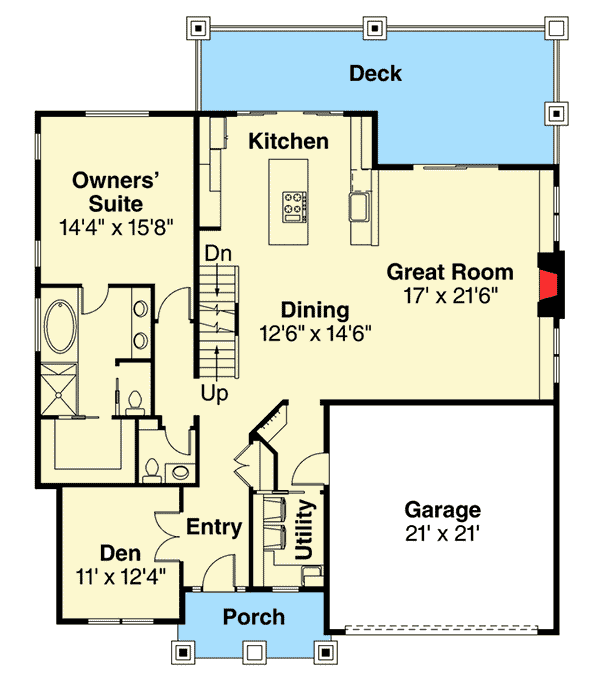 Plan 72856DA: Craftsman Style Three Bedroom House Plan - Floor Plan - Main Level - Craftsman, Northwest