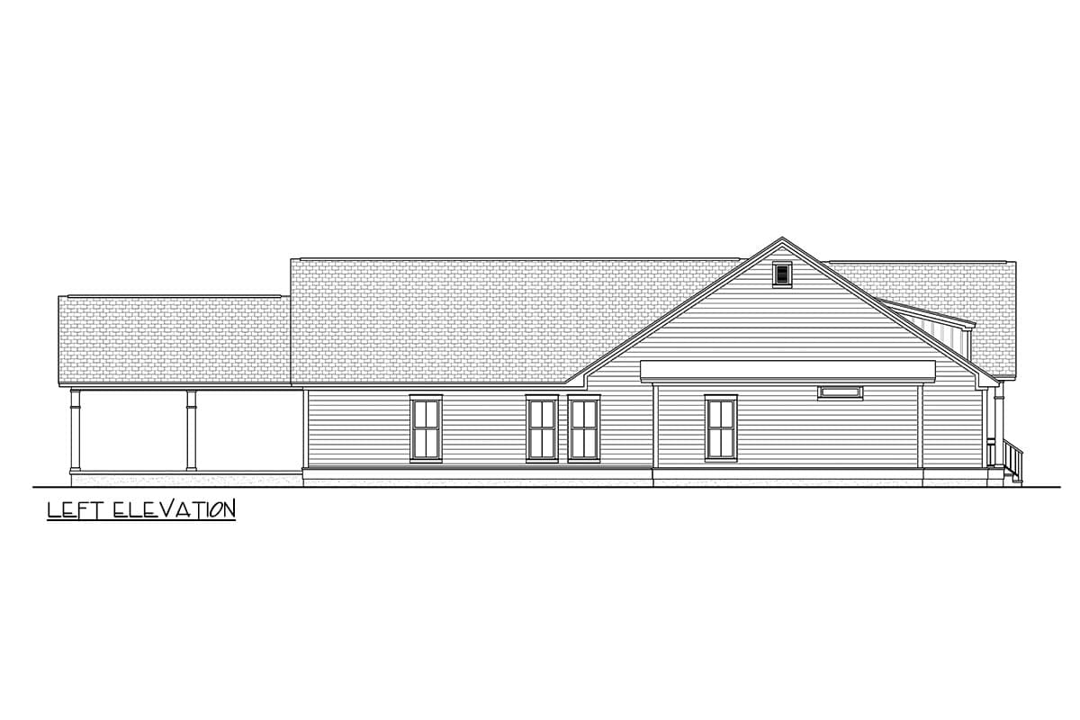 Plan 51744HZ: Narrow 4 Bed Country Cottage with Carport in Back - Image #17 - Cottage, Country, Craftsman