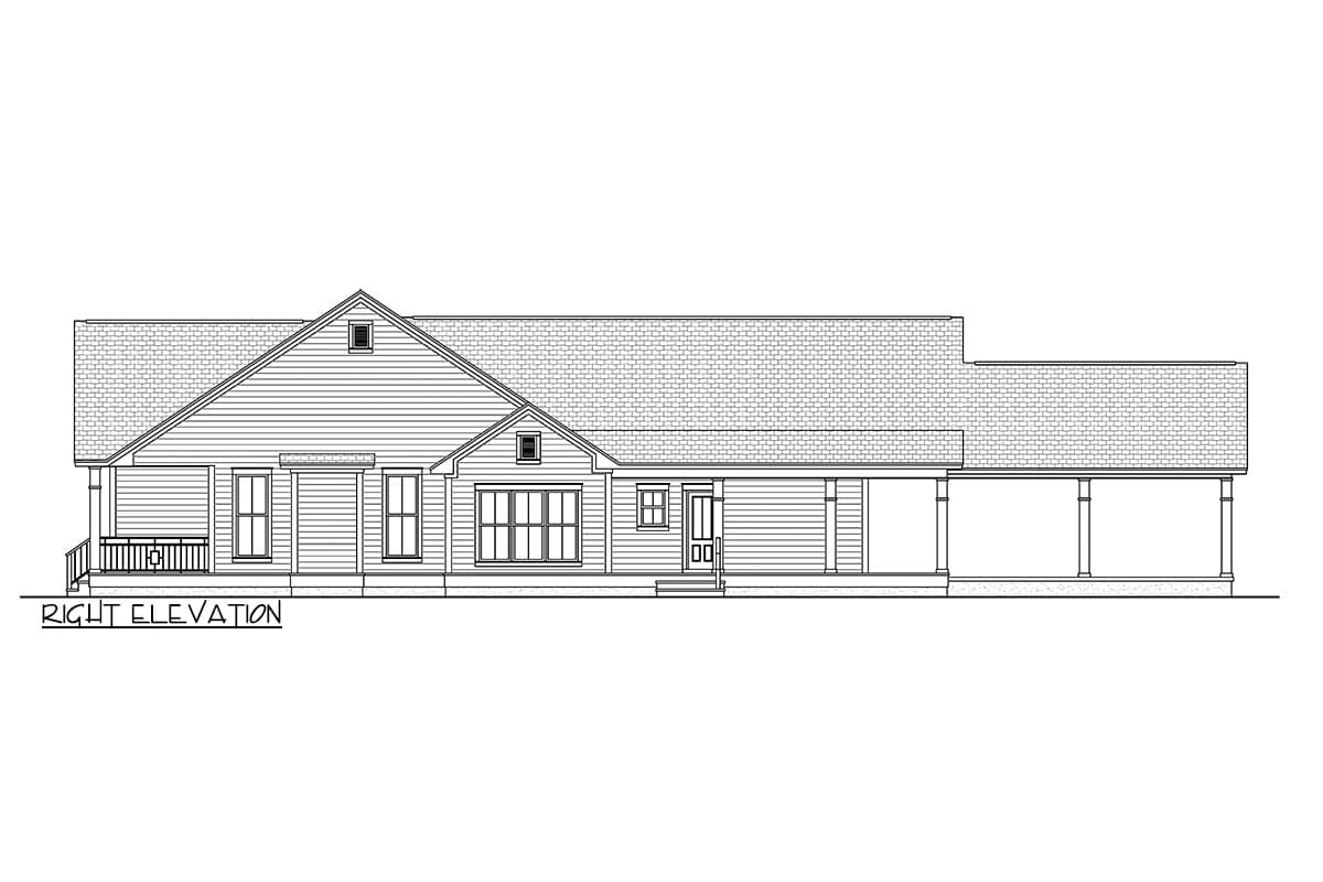 Plan 51744HZ: Narrow 4 Bed Country Cottage with Carport in Back - Image #19 - Cottage, Country, Craftsman