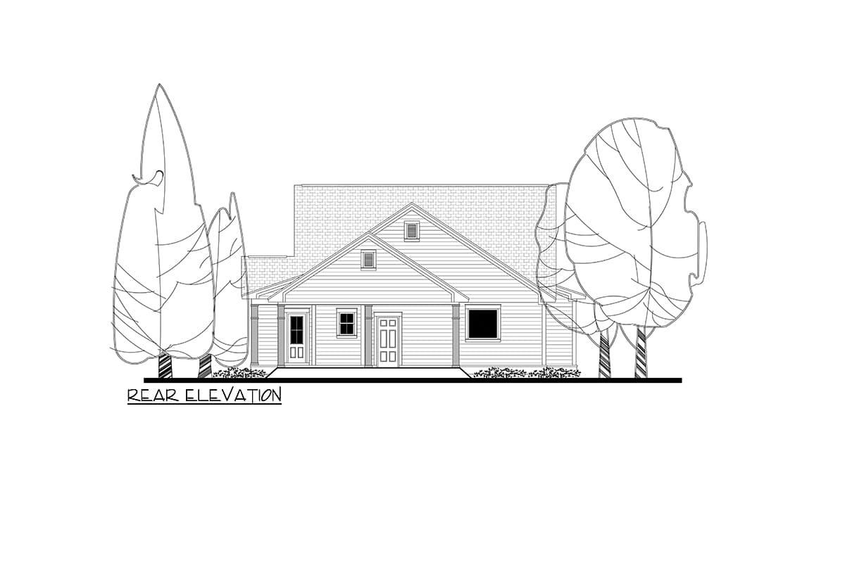 Plan 51744HZ: Narrow 4 Bed Country Cottage with Carport in Back - Image #18 - Cottage, Country, Craftsman