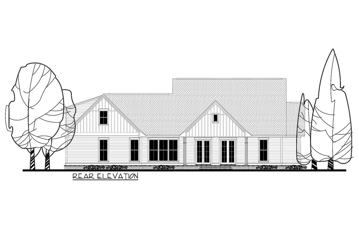 Plan 51745HZ: Country House Plan with Flex Space and Bonus Room - 2469 Sq Ft - Image #17 - Country, Farmhouse, Traditional