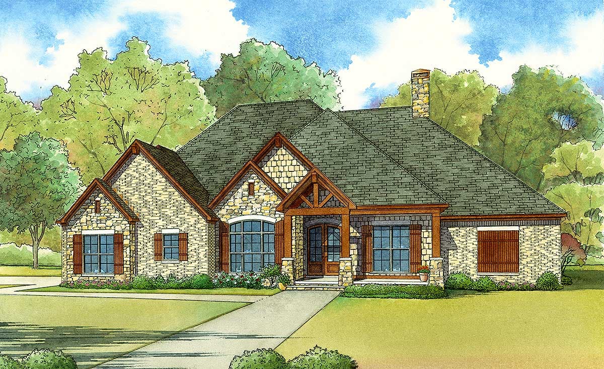 Plan 70530MK: 4 Bed Southern Craftsman with Side-Load Garage - 2676 Sq Ft - Image #14 - Craftsman, Rustic, Southern