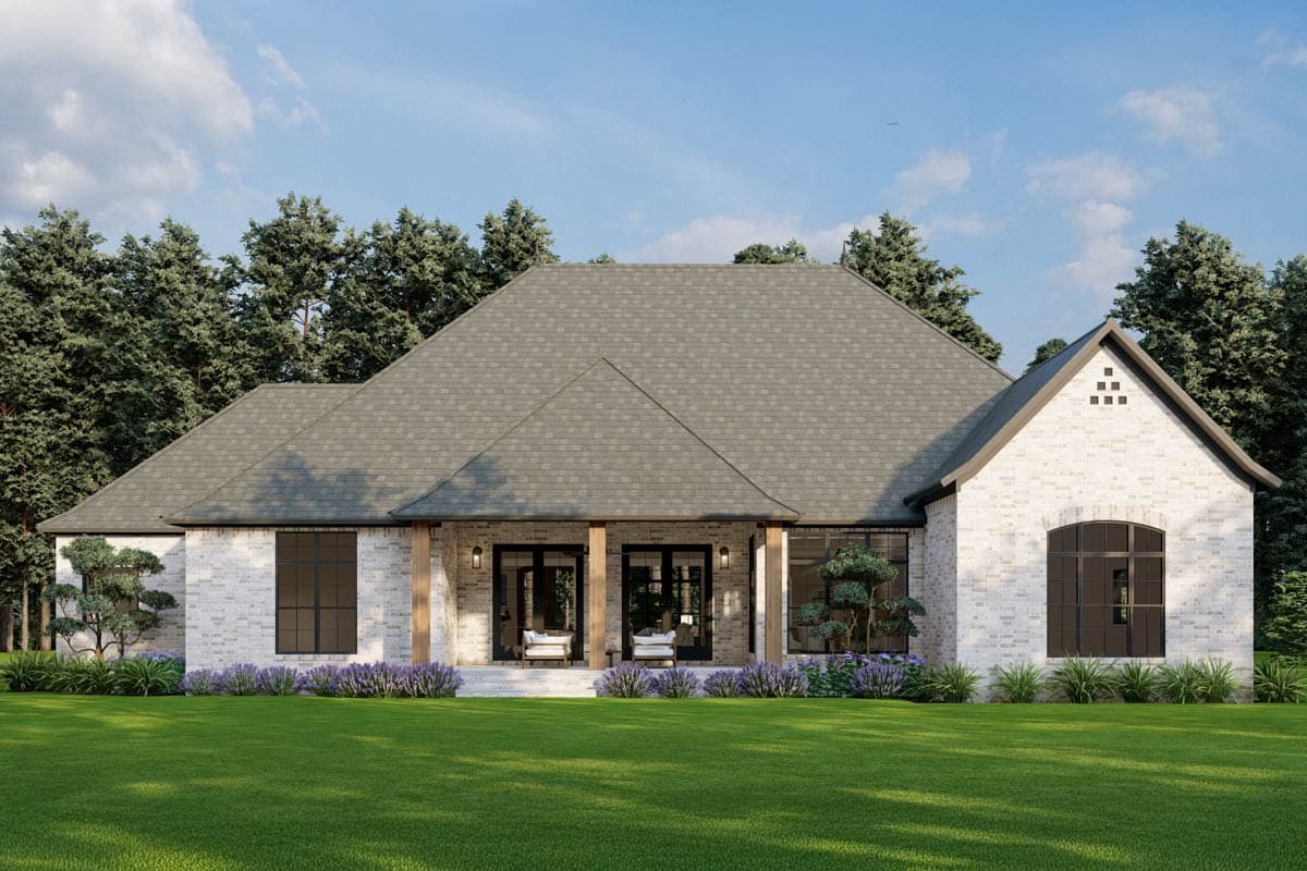 Plan 70533MK: 4-Bedroom Brick and Stone House Plan with Optionally Finished Bonus Room - 2849 Sq Ft - Image #6 - European, French Country