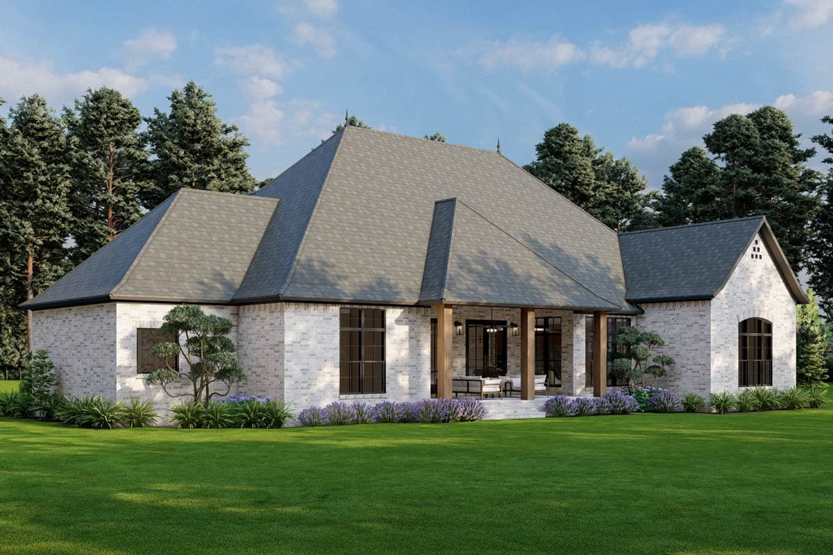 Plan 70533MK: 4-Bedroom Brick and Stone House Plan with Optionally Finished Bonus Room - 2849 Sq Ft - Image #7 - European, French Country