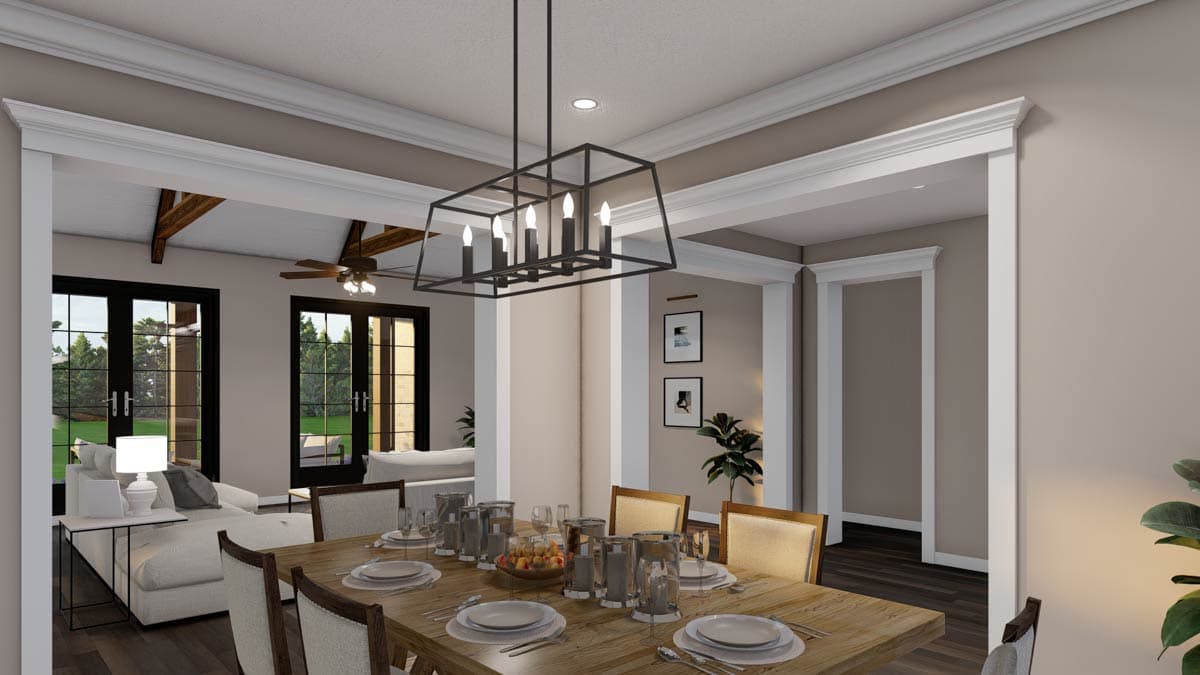 Plan 70533MK: 4-Bedroom Brick and Stone House Plan with Optionally Finished Bonus Room - 2849 Sq Ft - Image #9 - European, French Country