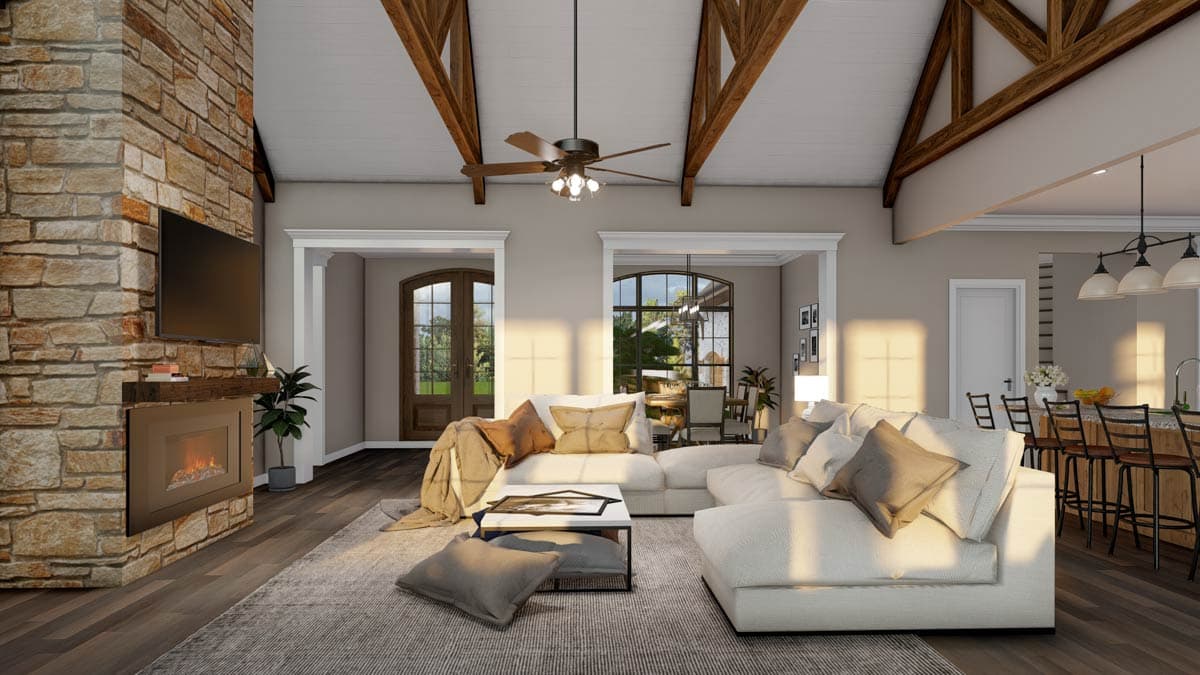 Plan 70533MK: 4-Bedroom Brick and Stone House Plan with Optionally Finished Bonus Room - 2849 Sq Ft - Image #13 - European, French Country