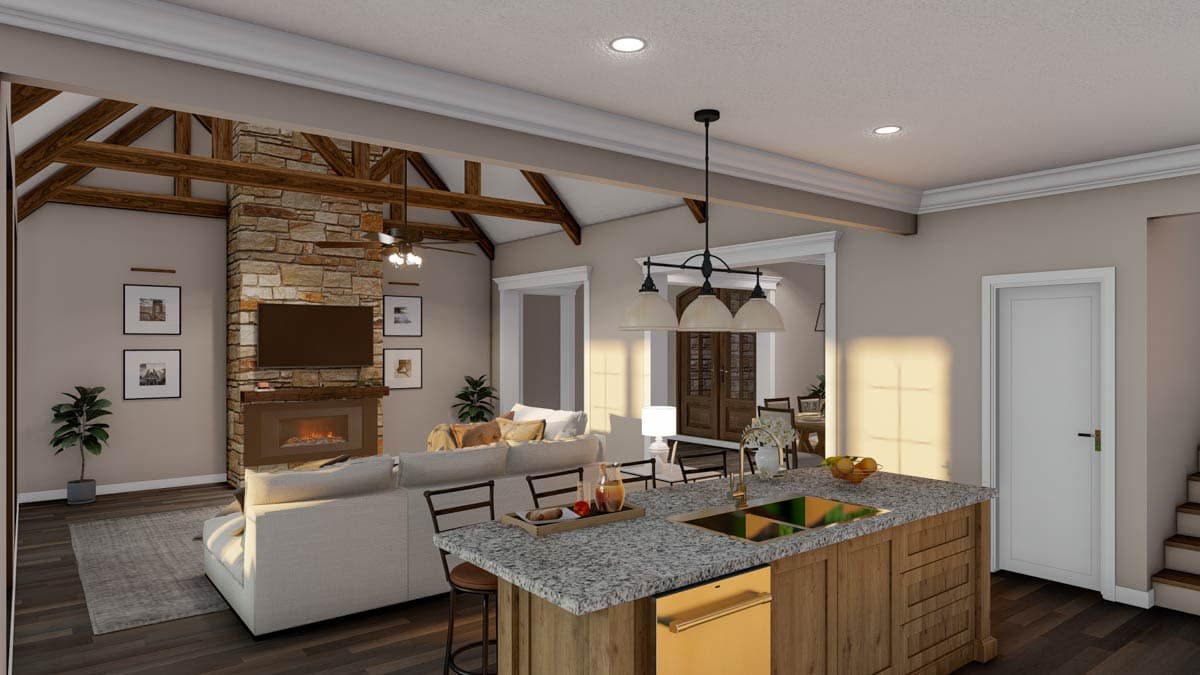 Plan 70533MK: 4-Bedroom Brick and Stone House Plan with Optionally Finished Bonus Room - 2849 Sq Ft - Image #15 - European, French Country