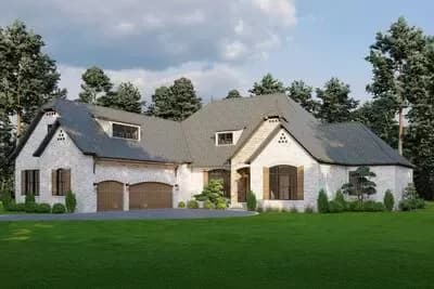 4-Bedroom Brick and Stone House Plan with Optionally Finished Bonus Room - 2849 Sq Ft