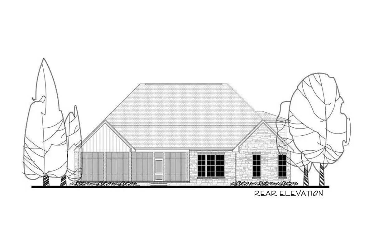 Plan 51746HZ: Craftsman House Plan with Rustic Exterior and Bonus Above the Garage - 2597 Sq Ft - Image #21 - Cottage, Country, Craftsman, New American, Rustic, Traditional