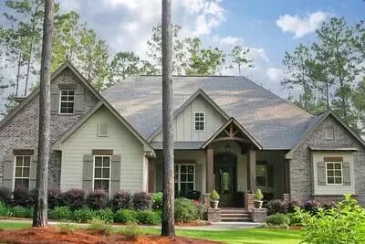 Craftsman House Plan with Rustic Exterior and Bonus Above the Garage - 2597 Sq Ft