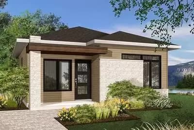 Two Bedroom Tiny Modern House Plan 