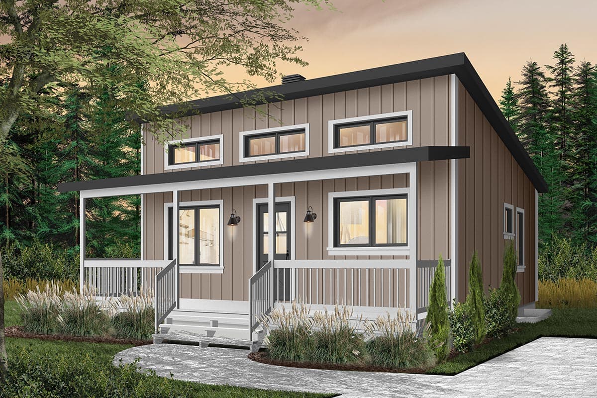 Plan 22458DR: Tiny Weekend Getaway House Plan with Options - Image #7 - Cottage, Vacation