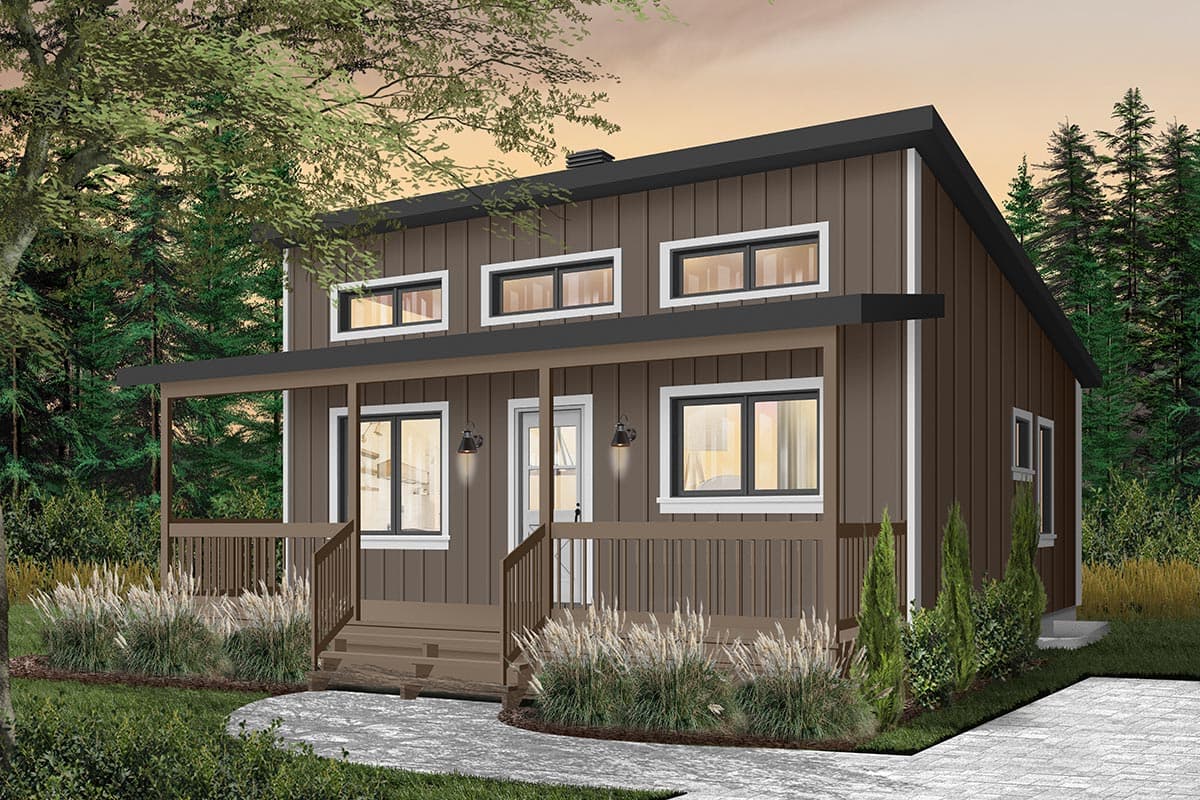 Plan 22458DR: Tiny Weekend Getaway House Plan with Options - Image #6 - Cottage, Vacation