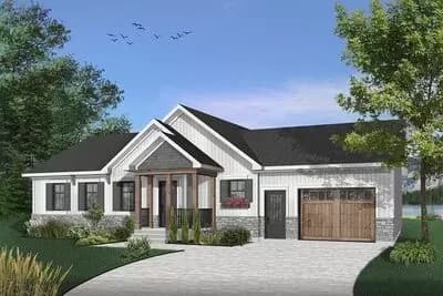 Attractive Starter Home Plan with 1-Car Garage